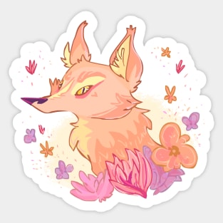 Flowery Fox Sticker